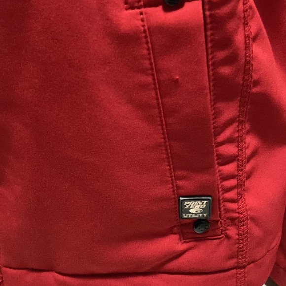 POINT ZERO -  Zip Up Activewear Utility Coat Sz XL red logo appliqué EUC - Picture 6 of 14